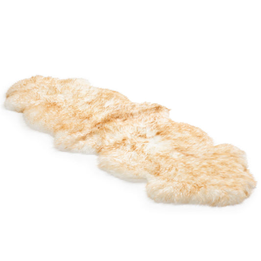 Bowron Sheepskins Longwool Double Sheepskin Rug Gold Star Dusk Beige