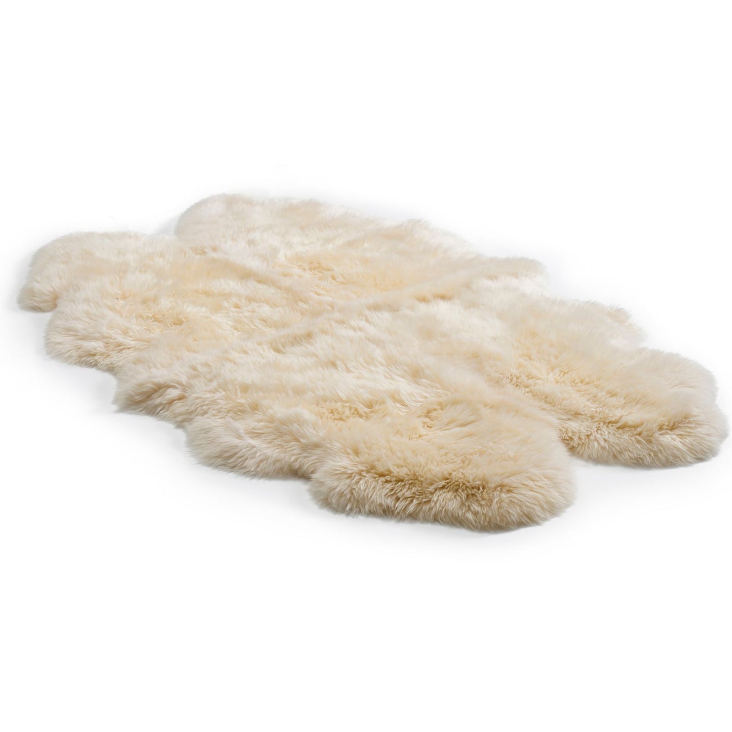 Bowron Sheepskins Longwool Quadruple Sheepskin Rug Gold Star Champagne Cream