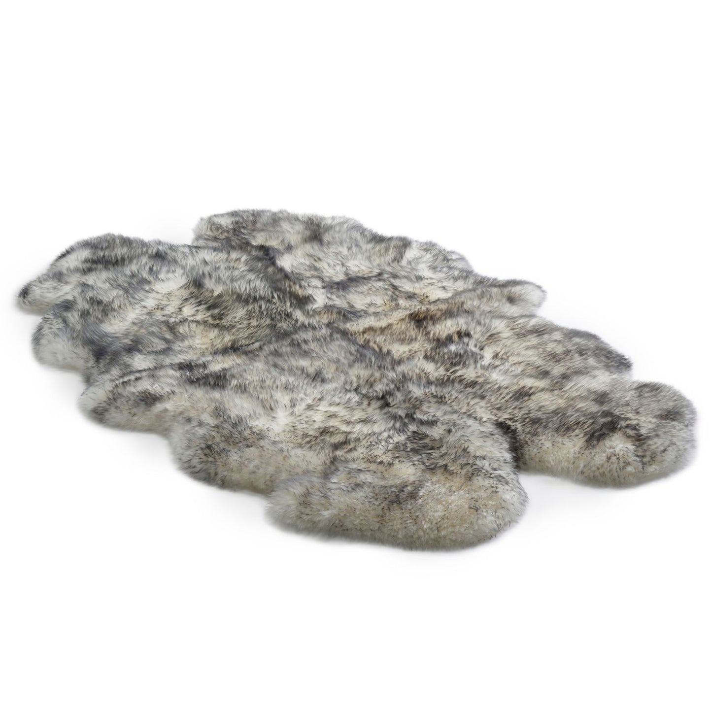 Bowron Sheepskins Longwool Quadruple Sheepskin Rug Gold Star Twilight Grey