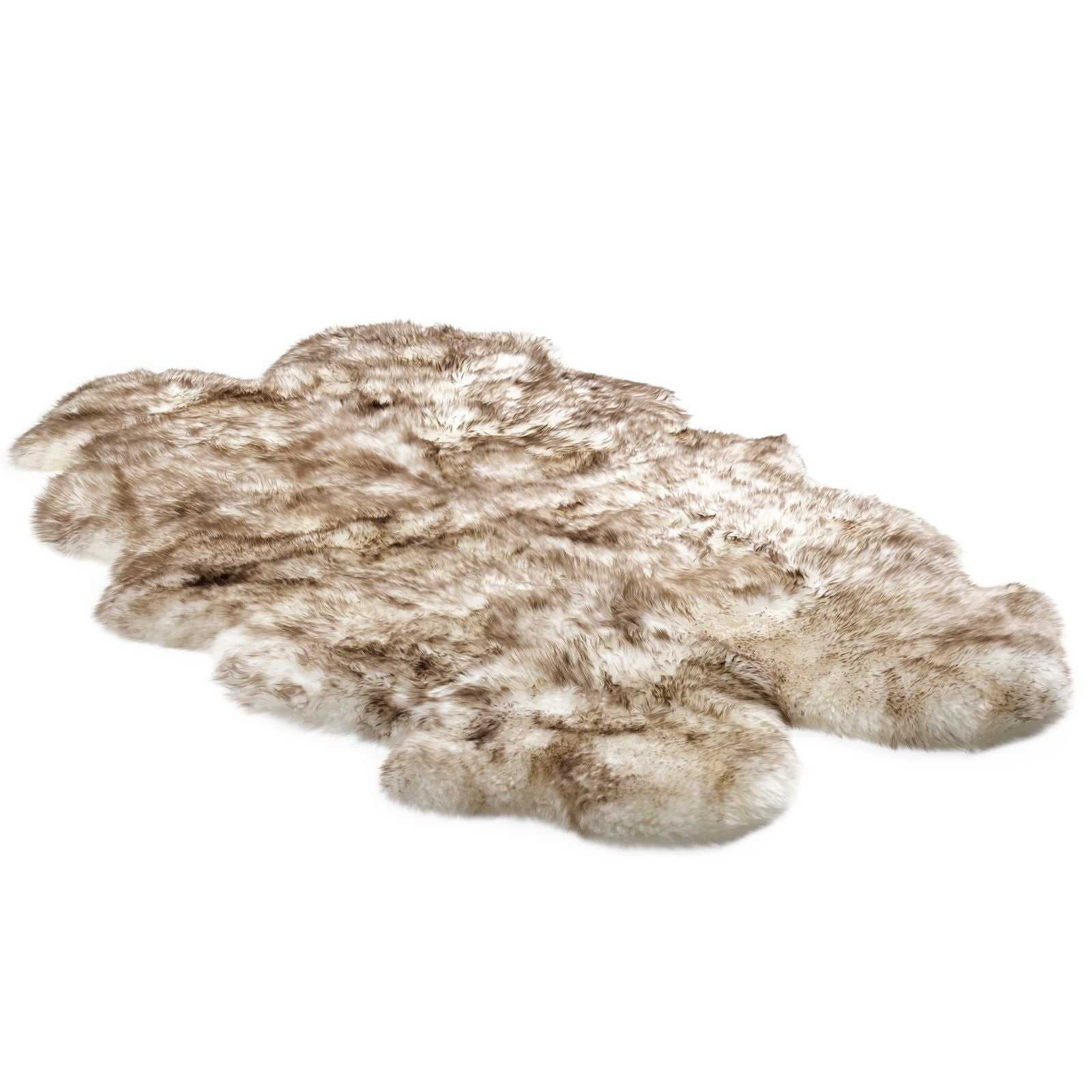 Bowron Sheepskins Longwool Quadruple Sheepskin Rug Gold Star Wolf Tip Grey