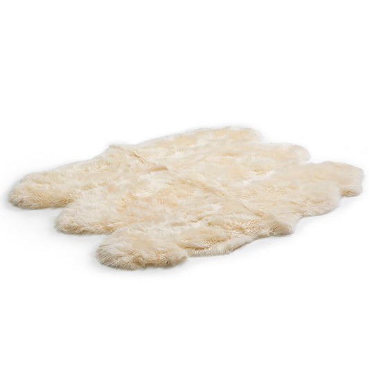 Bowron Sheepskins Longwool Sextuple Sheepskin Rug Gold Star Ivory