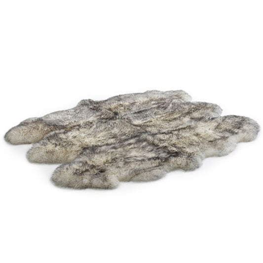 Bowron Sheepskins Longwool Sextuple Sheepskin Rug Gold Star Twilight Grey