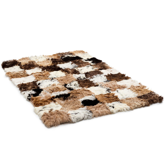 Bowron Sheepskins Longwool Tigrado Patchwork Sheepskin Rug Rectangle Multi M