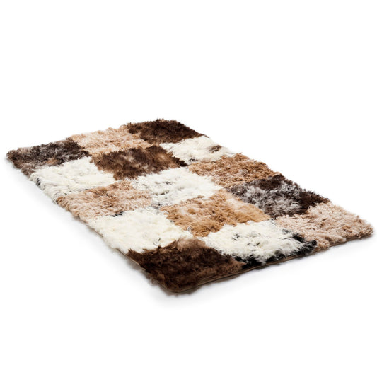 Bowron Sheepskins Longwool Tigrado Patchwork Sheepskin Rug Rectangle Multi S