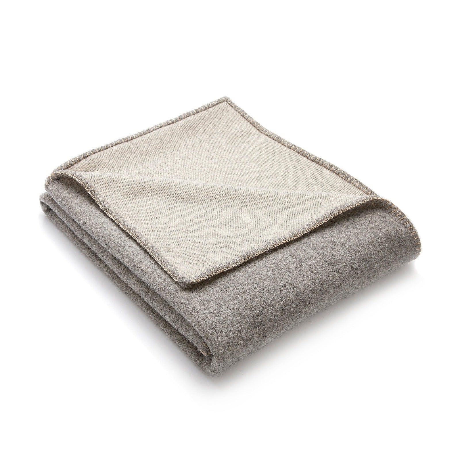 Hug Rug Luxury Wool Throw Uniform Sandstone Grey Beige