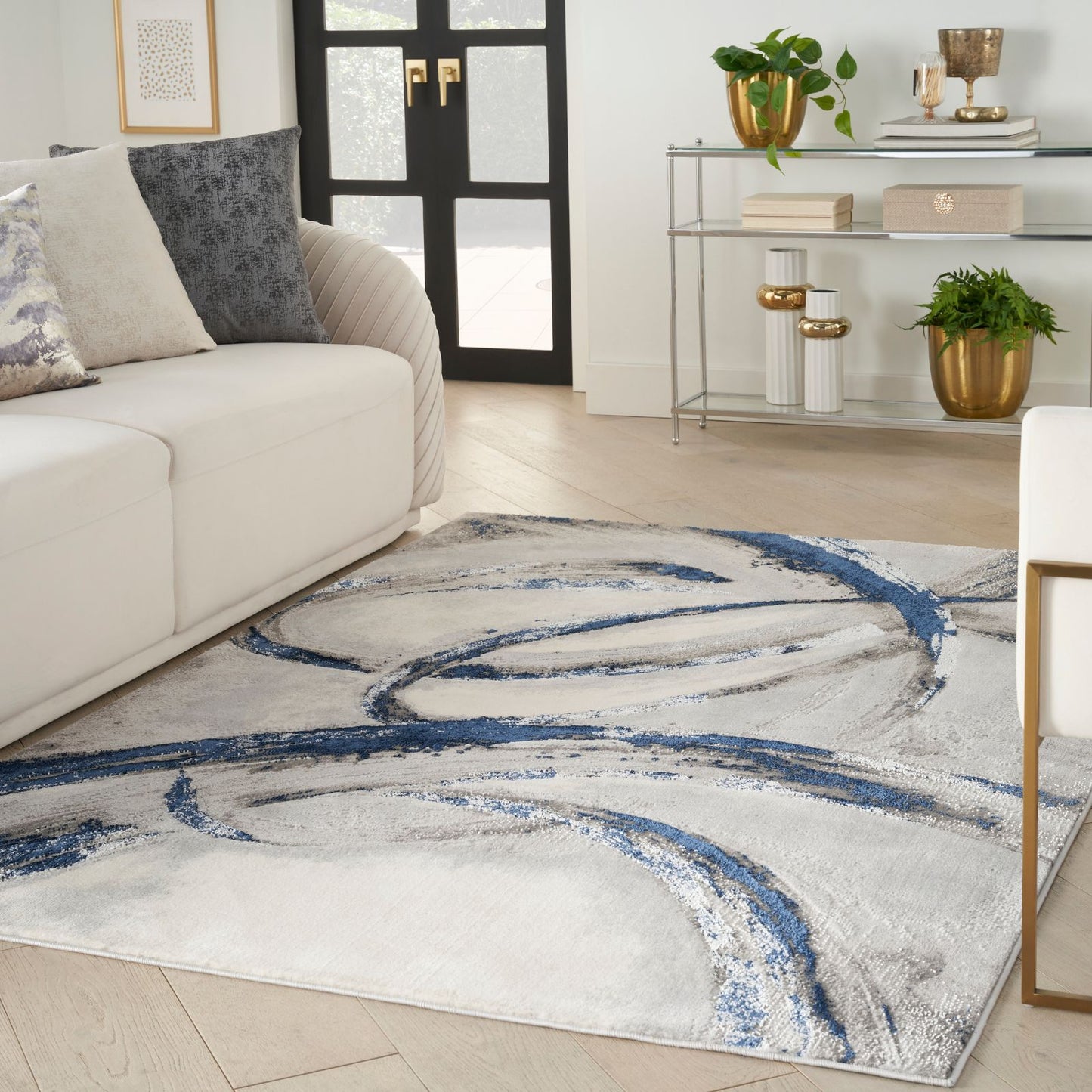 Nourison Brushstrokes Modern Rug BSK02 GRYNV