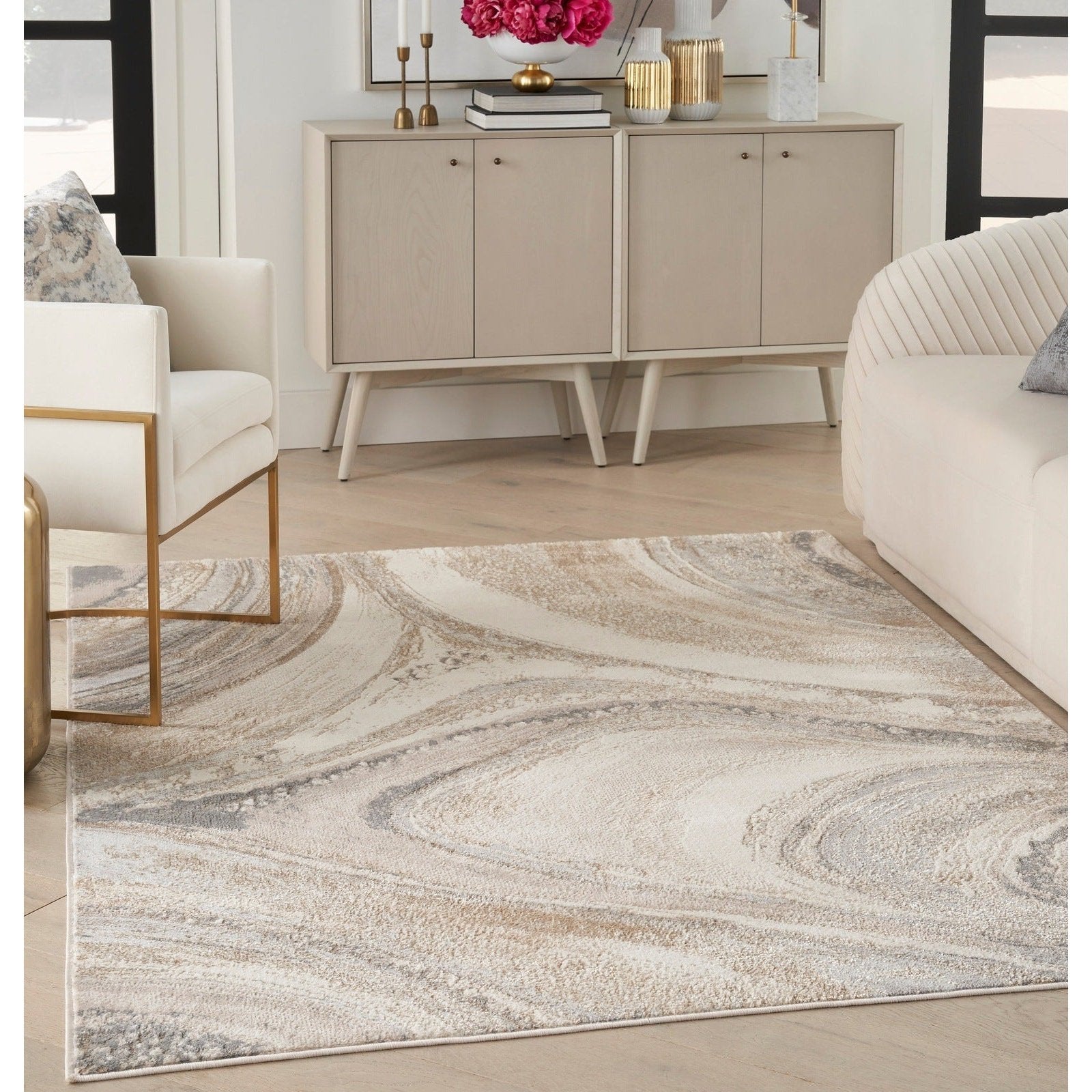 Nourison Brushstrokes Modern Rug BSK03 CRMGY