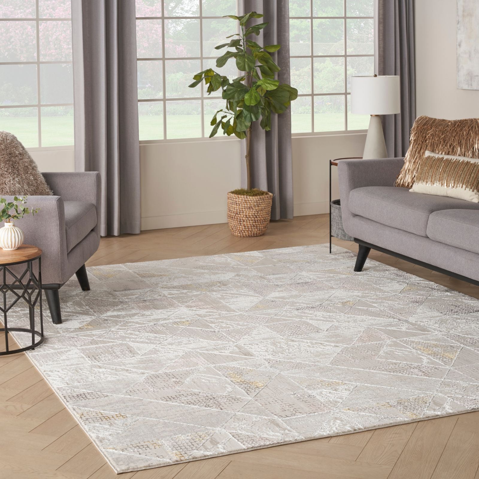 Nourison Glitz Modern Rug GLZ04 IVMTC