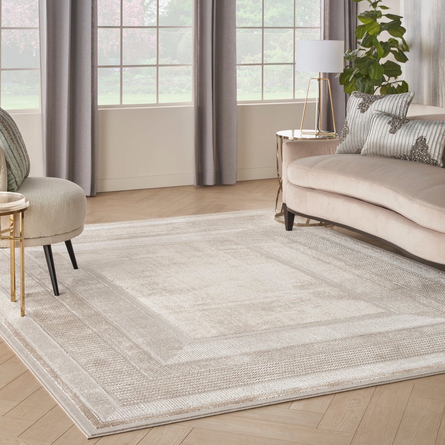 Nourison Glitz Modern Rug GLZ07 IVORY