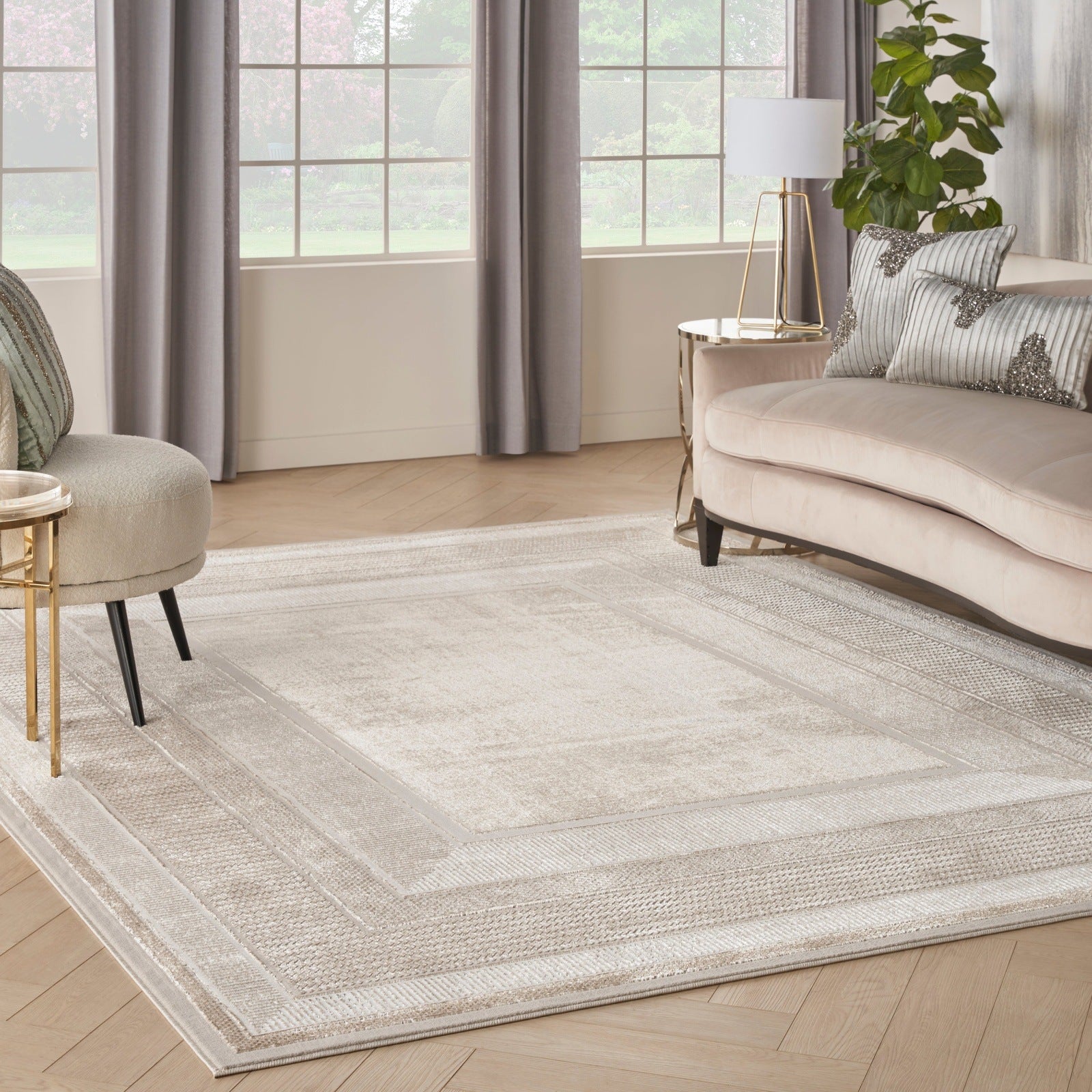 Nourison Glitz Modern Rug GLZ07 IVORY