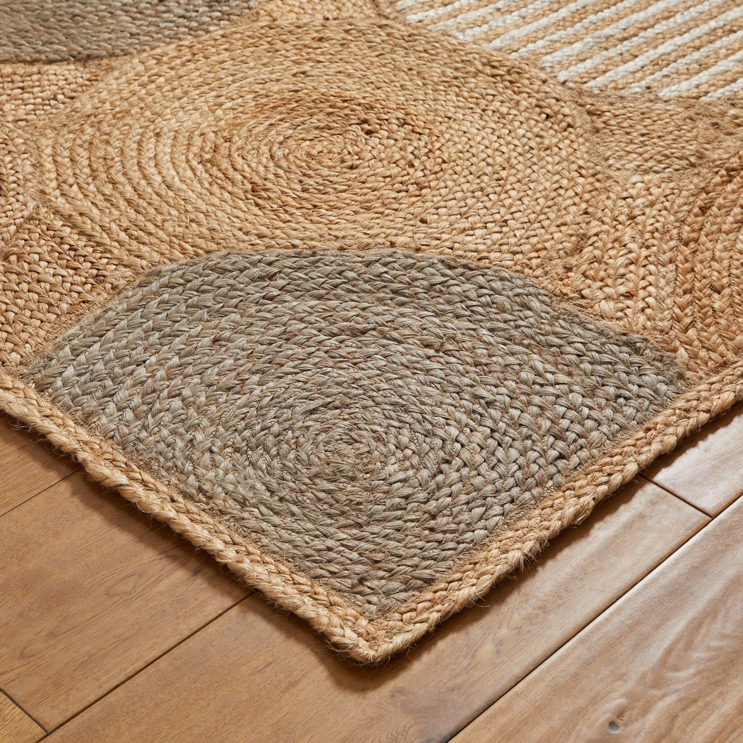 Oriental Weavers Naturals Natural Fibre Rug Circles Beige Multi