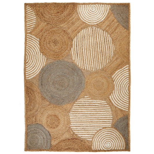 Oriental Weavers Naturals Natural Fibre Rug Circles Beige Multi