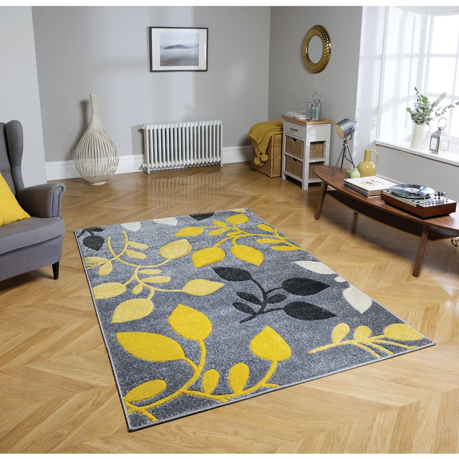 Oriental Weavers Portland Modern Rug 1096 1 Grey Cream Yellow