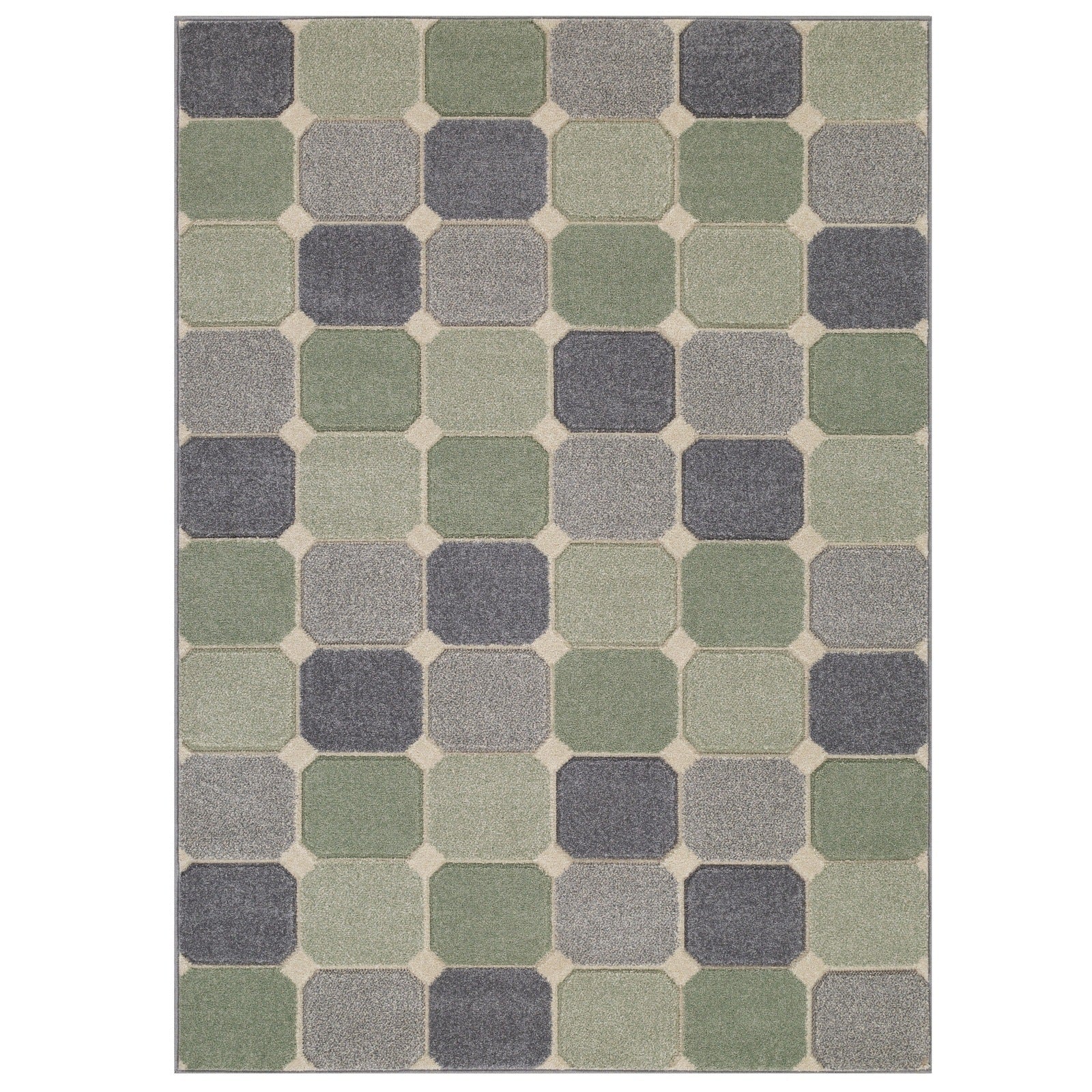 Oriental Weavers Portland Modern Rug 172 G Green Grey Cream