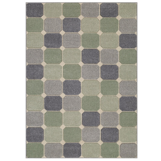 Oriental Weavers Portland Modern Rug 172 G Green Grey Cream