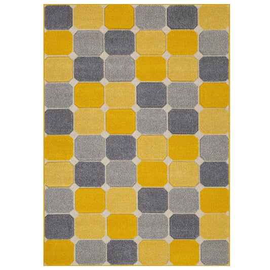 Oriental Weavers Portland Modern Rug 172 J Yellow Grey Cream