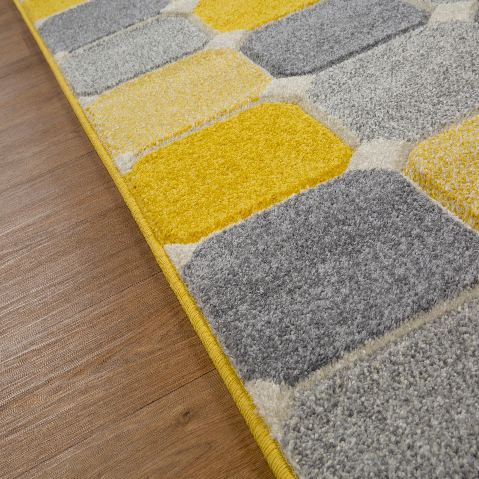 Oriental Weavers Portland Modern Rug 172 J Yellow Grey Cream