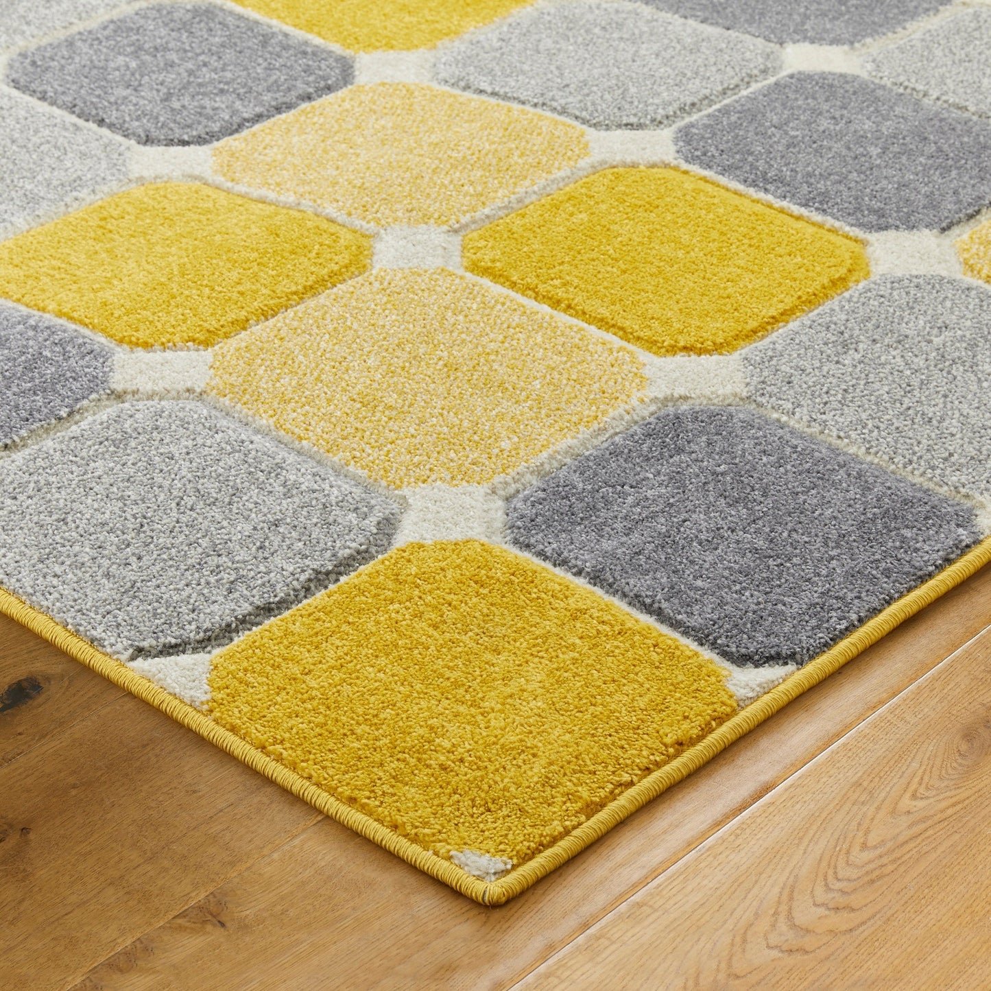 Oriental Weavers Portland Modern Rug 172 J Yellow Grey Cream