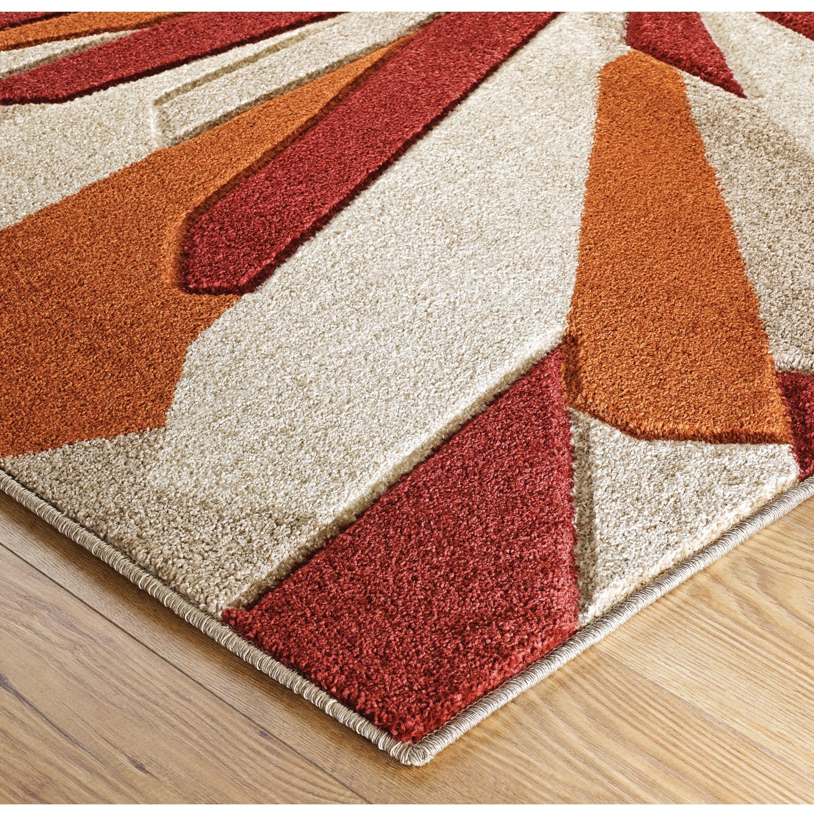 Oriental Weavers Portland Modern Rug 3337 E Red Beige Terra