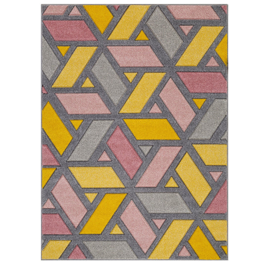 Oriental Weavers Portland Modern Rug 5153 U Yellow Pink Grey