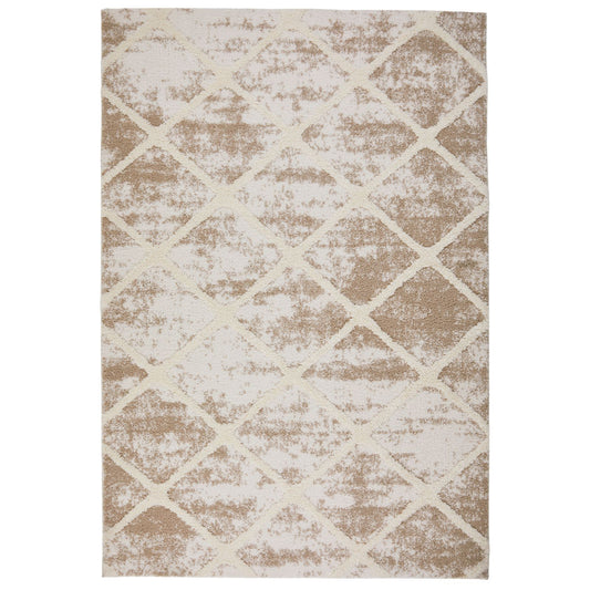 Oriental Weavers Tribal Shaggy Rug 3071 J Beige Ivory