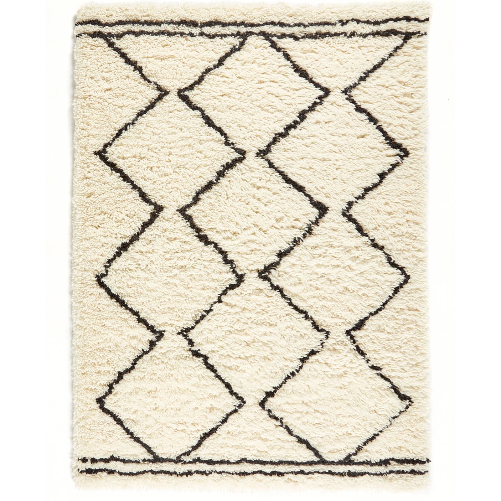 Origins Berber Shaggy Rug Cream Black