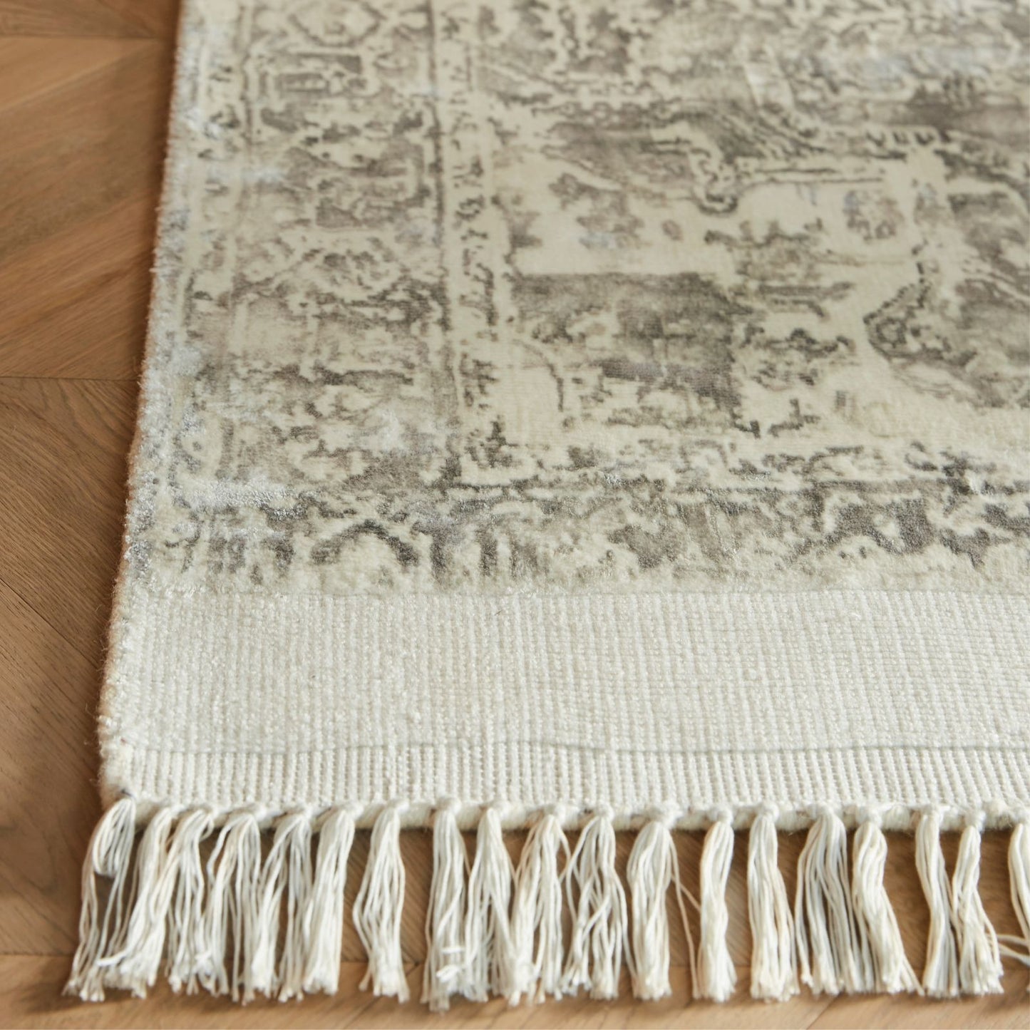 Rug Guru Vintage Fringe Vintage Rug Mocha Oyster